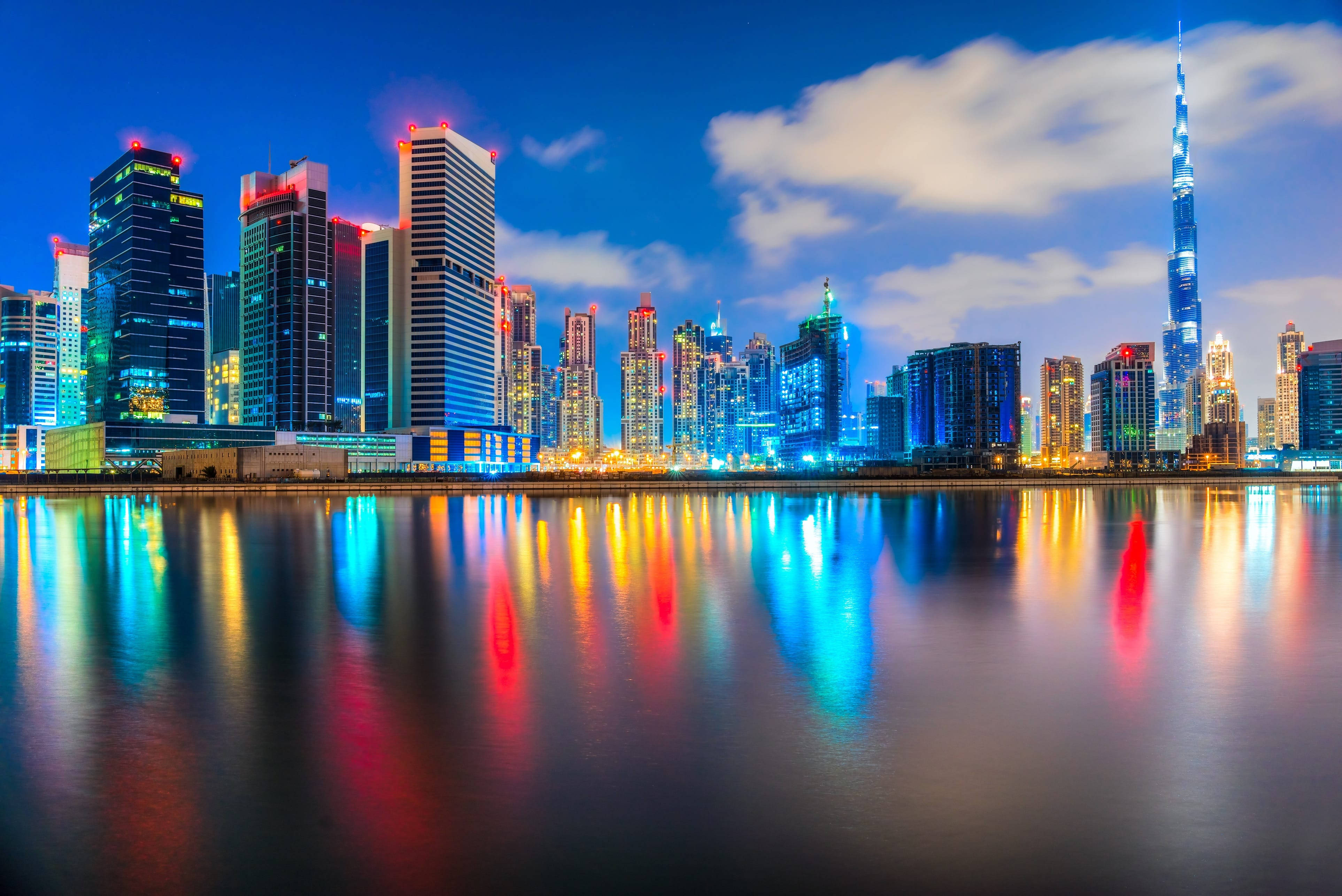 Dubai 4k Colorful Lights