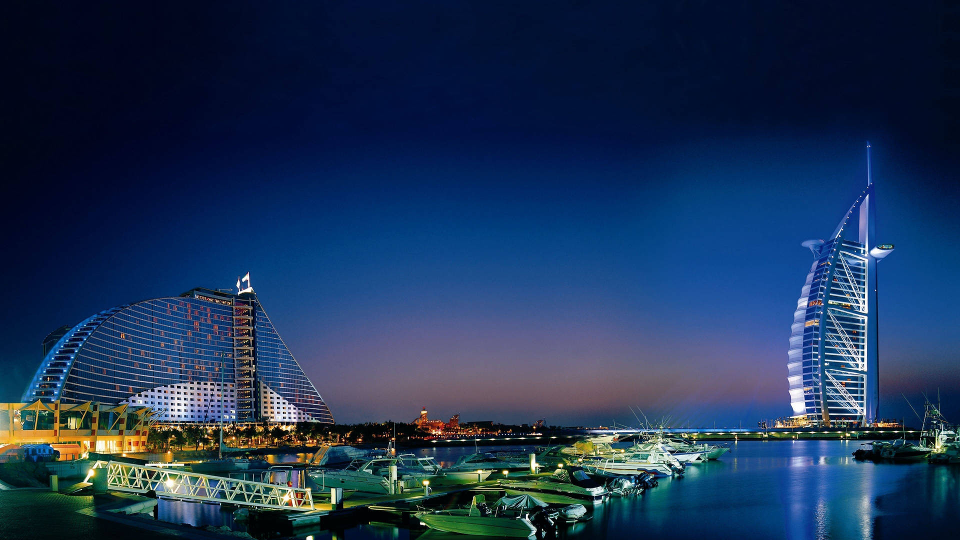 Dubai 4k Infrastructures At Night Background