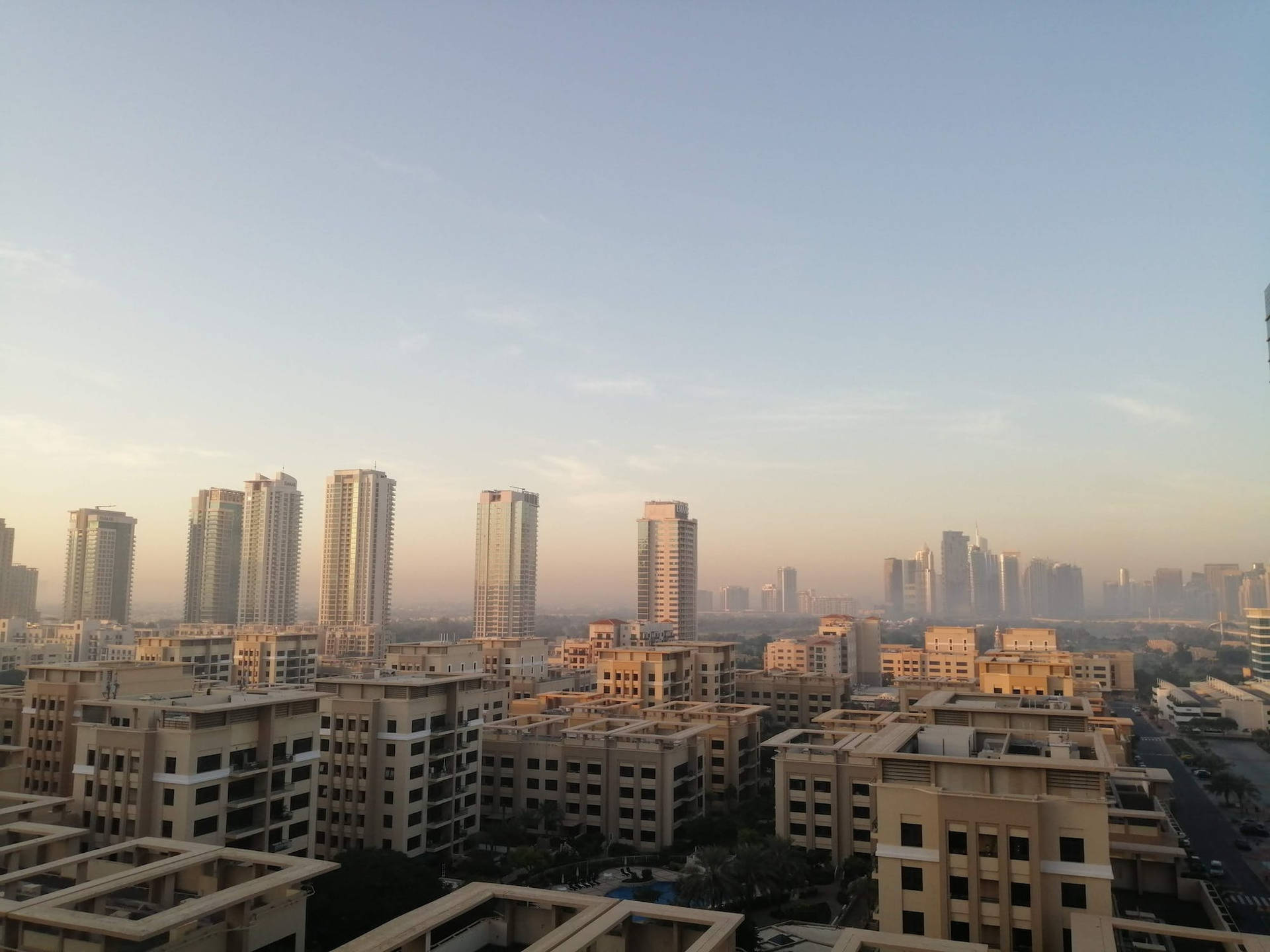 Dubai City Morning Buildings Background