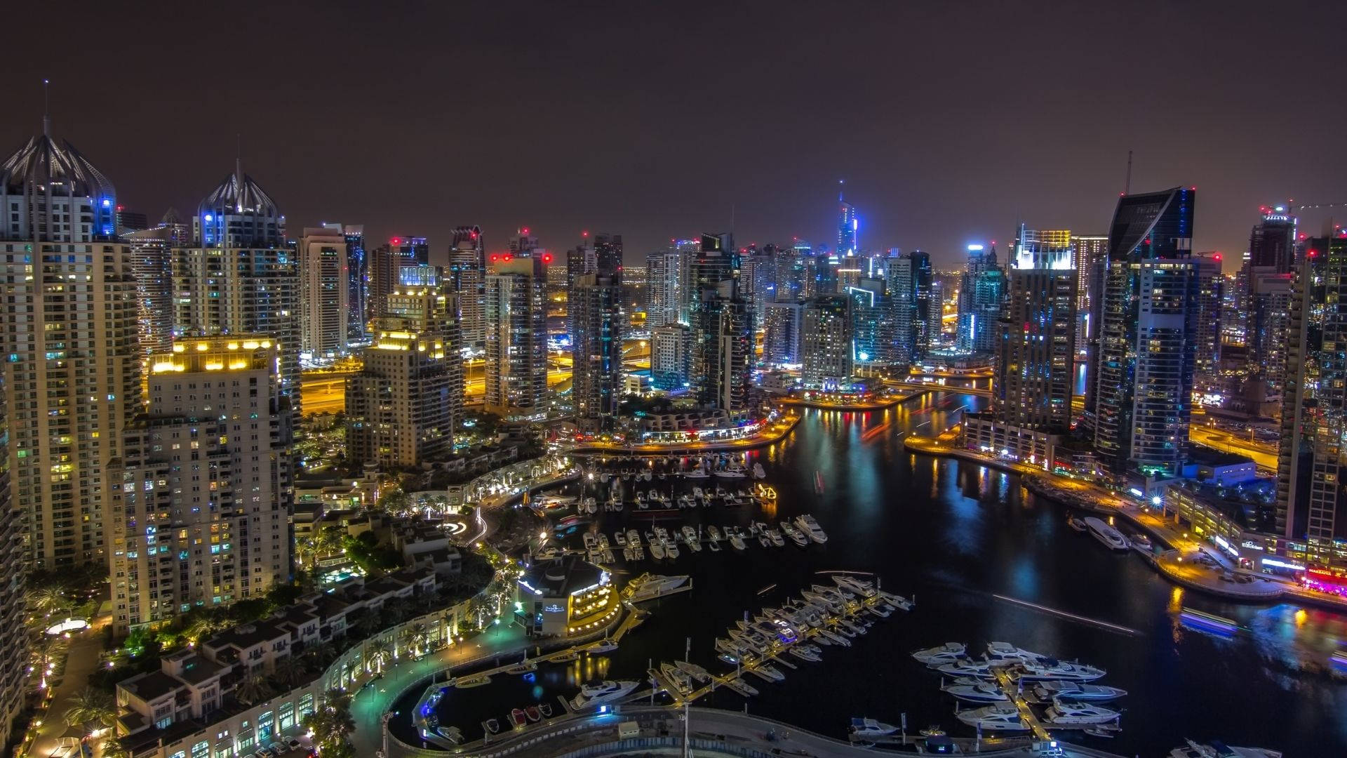 Dubai City Night Background