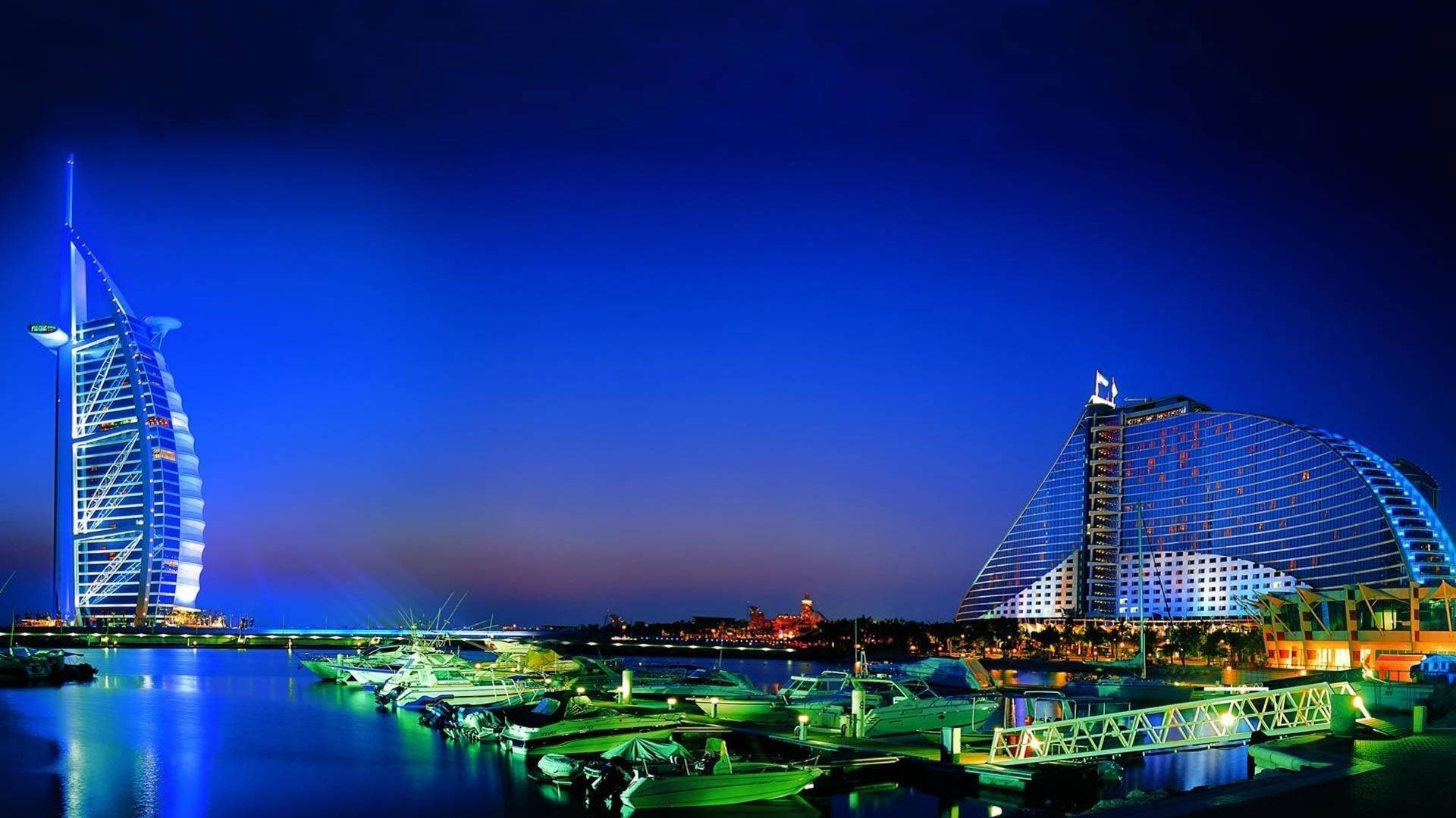 Dubai Dark Blue Sky Background