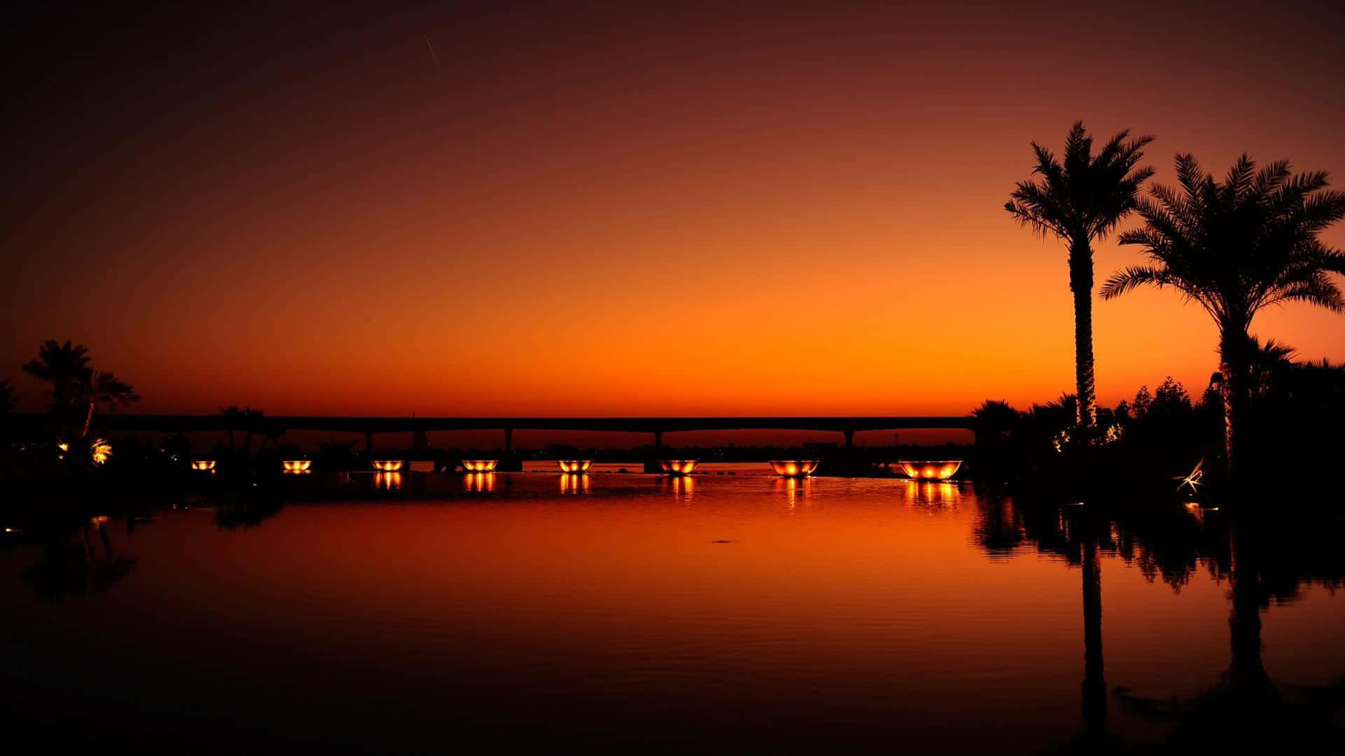 Dubai Evening Sunset Background