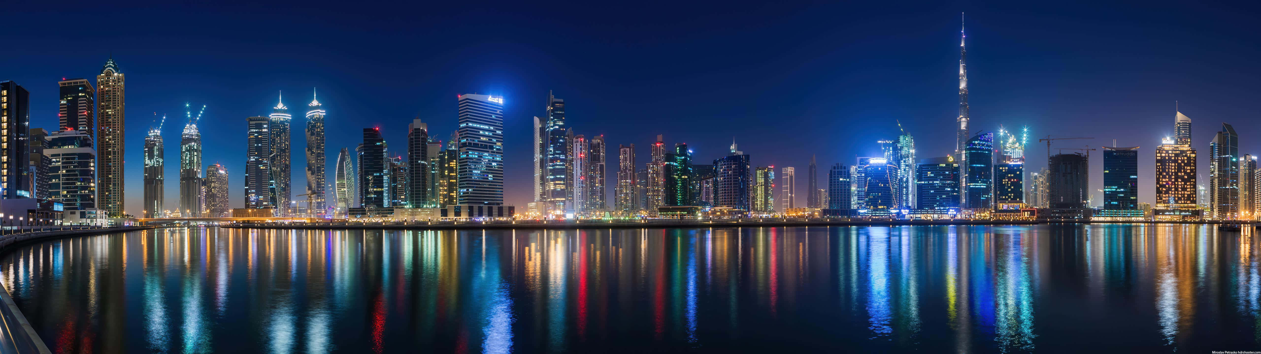 Dubai_ Skyline_ Night_ Panorama Background