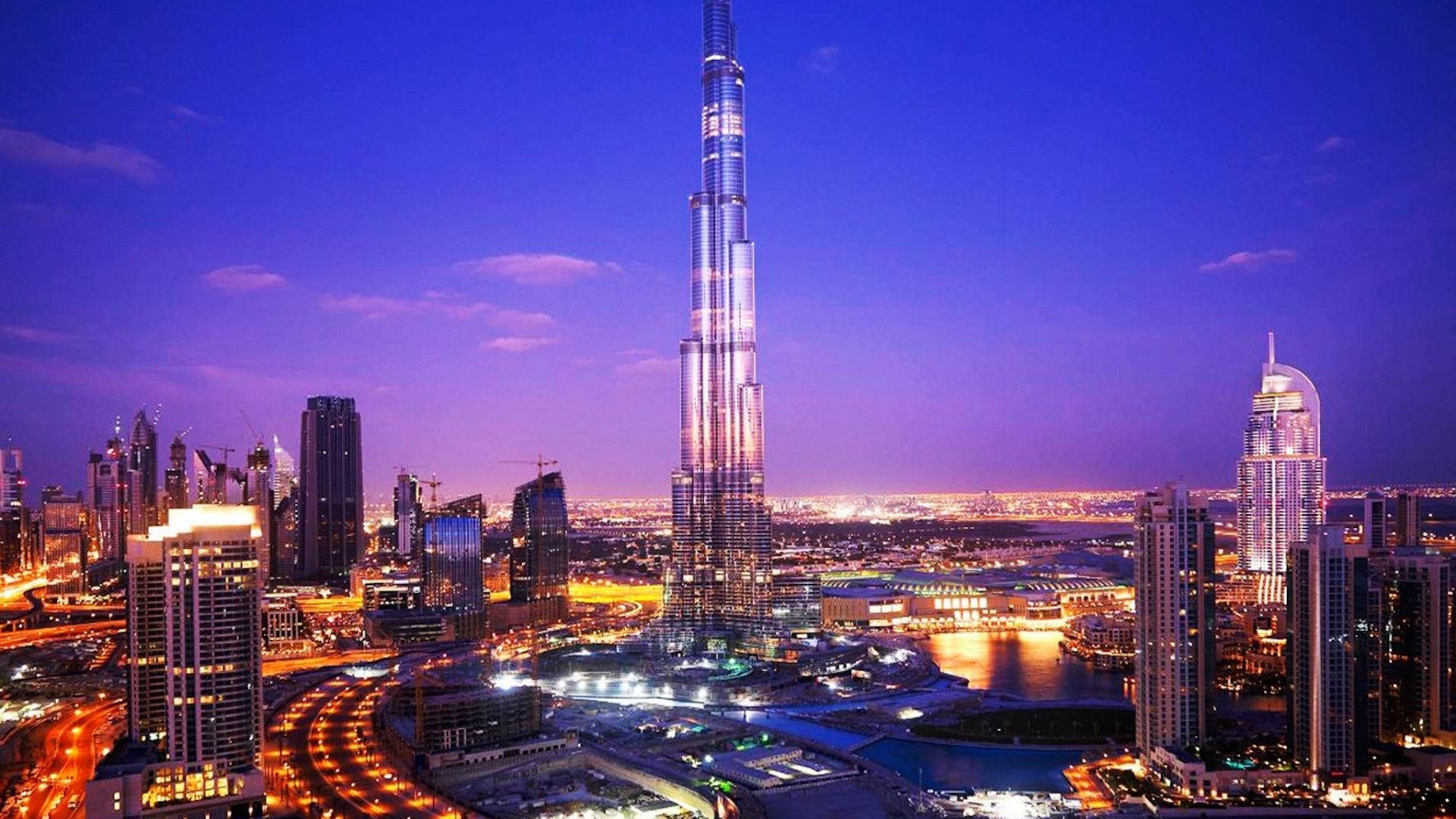 Dubai Sparkling Lights Background