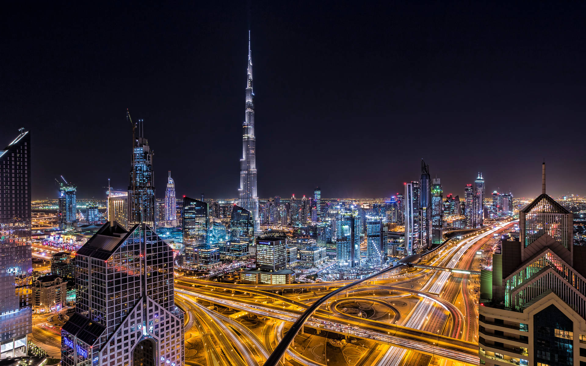 Dubai Uae City Lights Background
