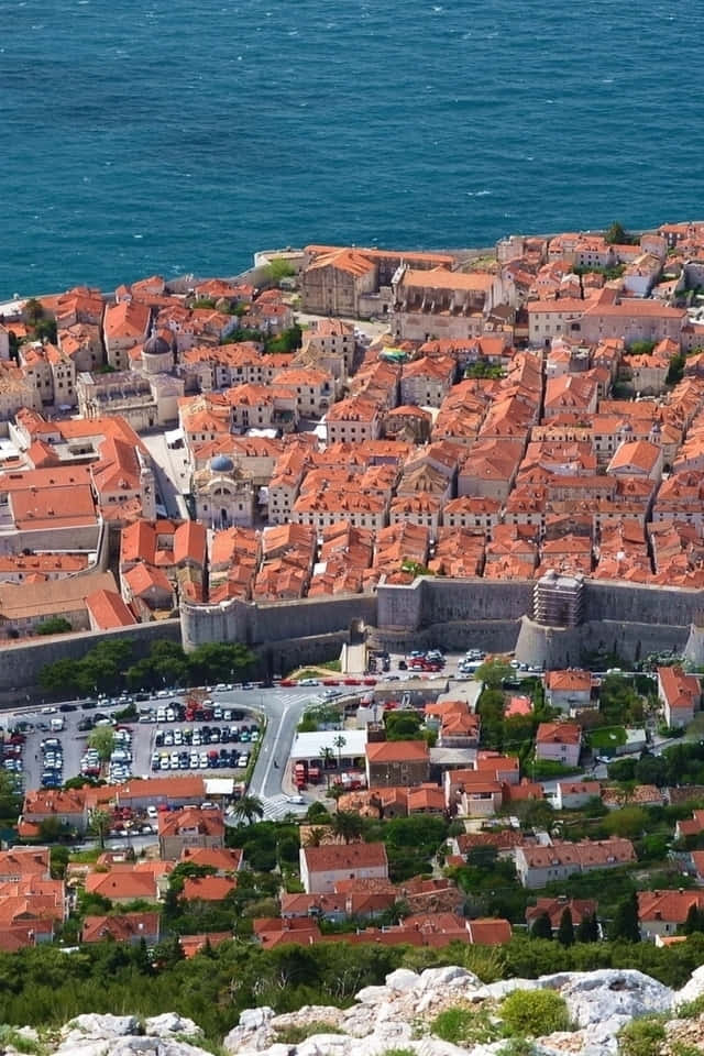 Dubrovnik Old Brick Houses Background