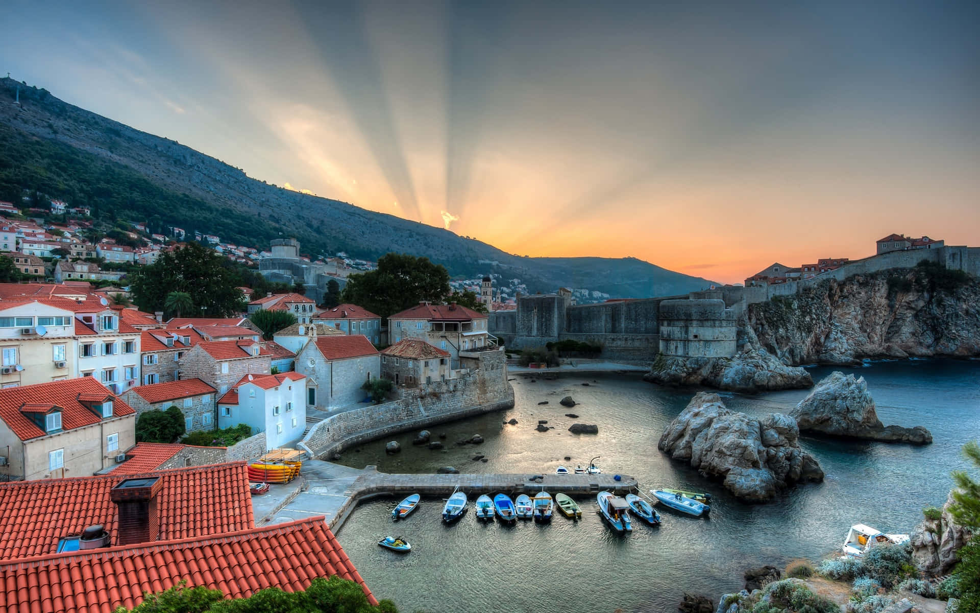 Dubrovnik With Rays Of Sunlight