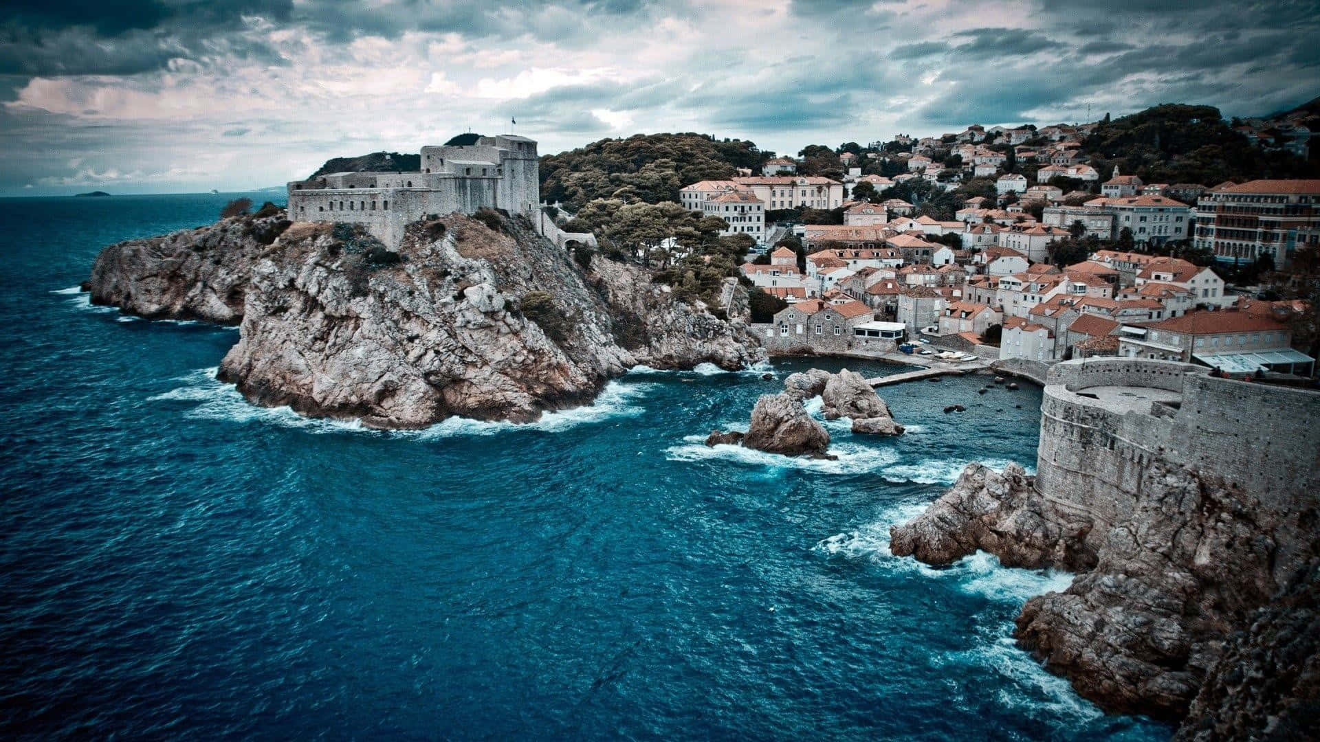 Dubrovnik With Rough Cliffs