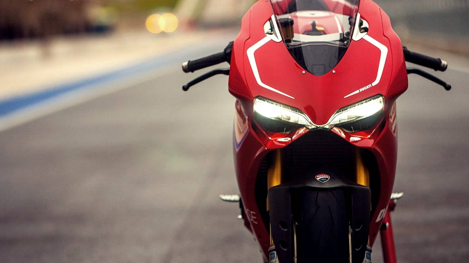 Ducati Red Bike Front View Background