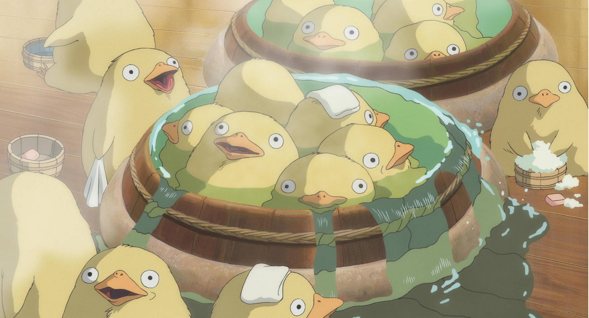 Duck Bath From Spirited Away Background