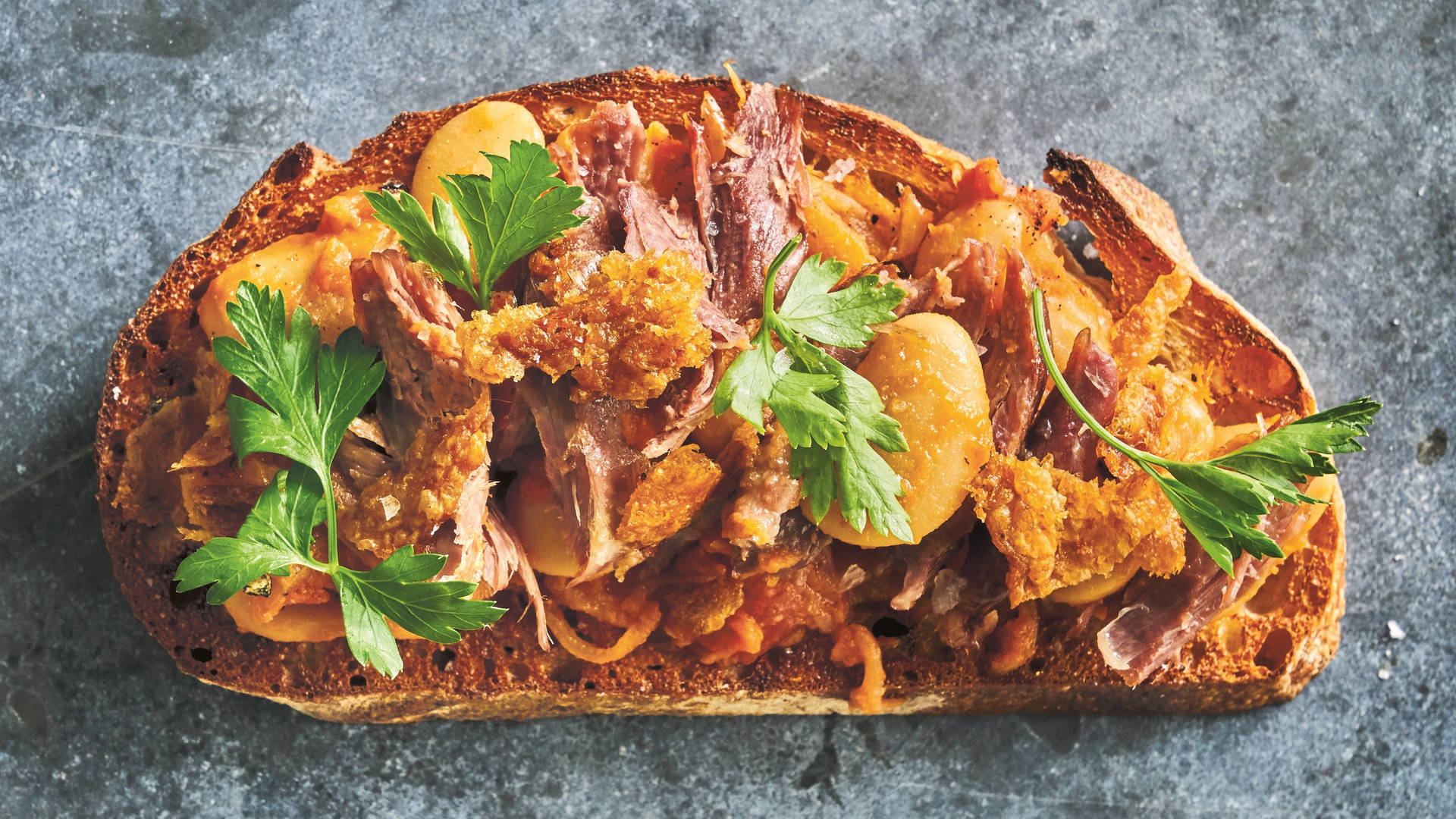 Duck Confit Cassoulet Toast Recipe