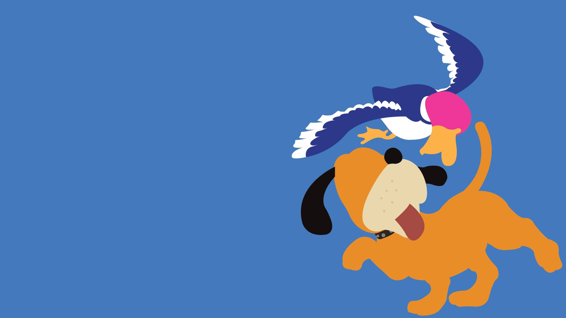 Duck Hunt Duo Minimalist Art Background