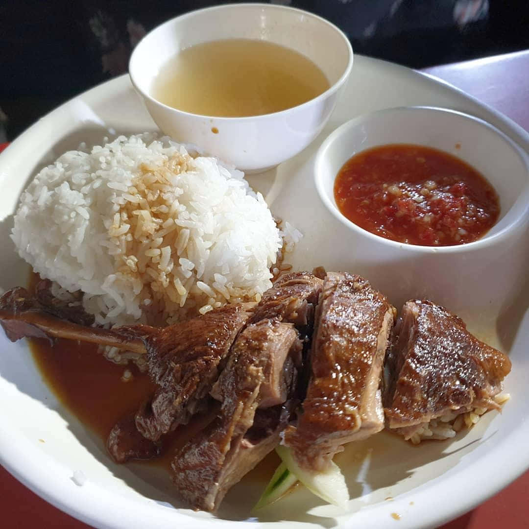 Duck Rice At Enak Enak Hongkong Tea House Background