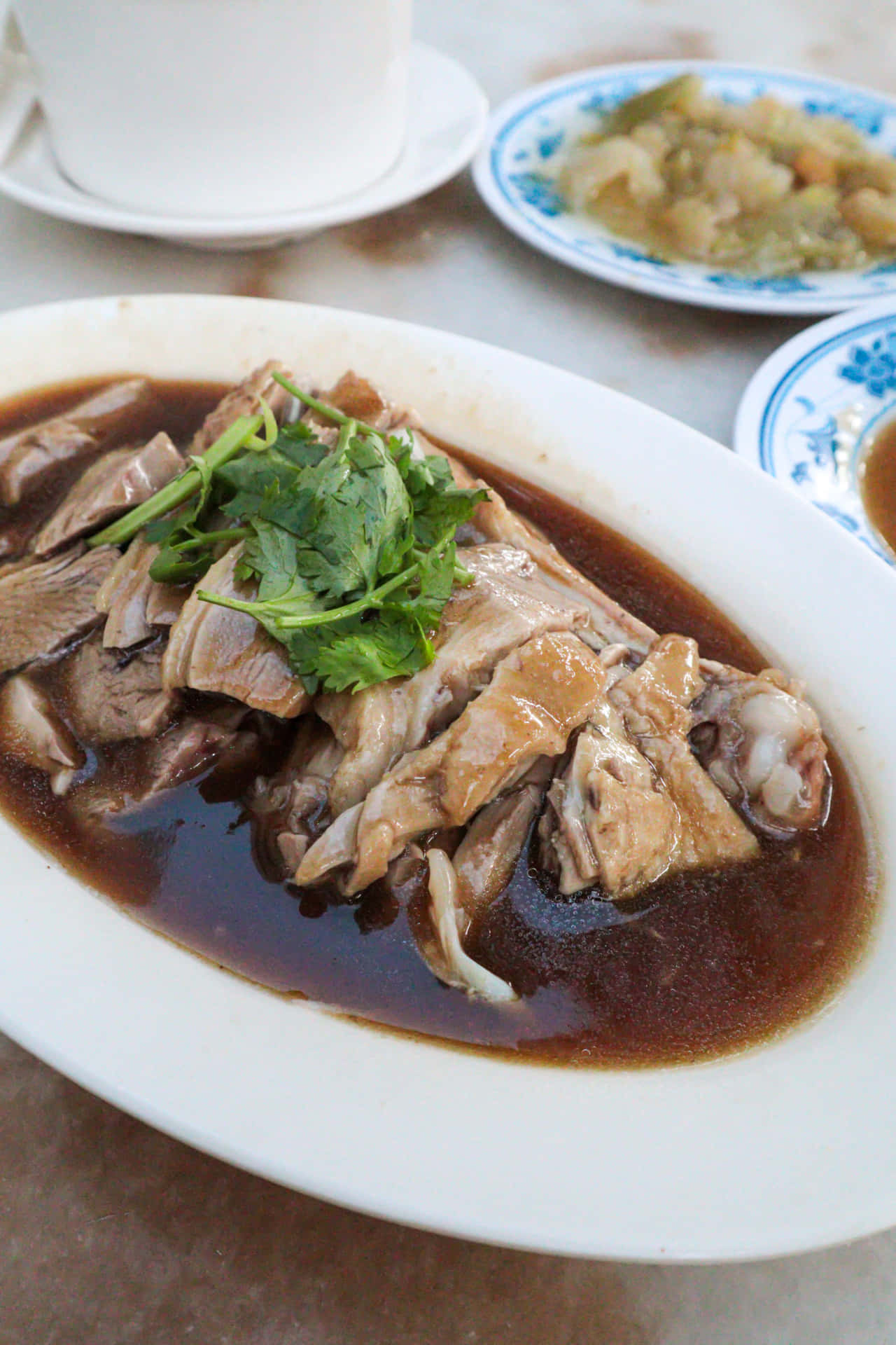 Duck Rice At Kam Heong Restaurant Malaysia Background