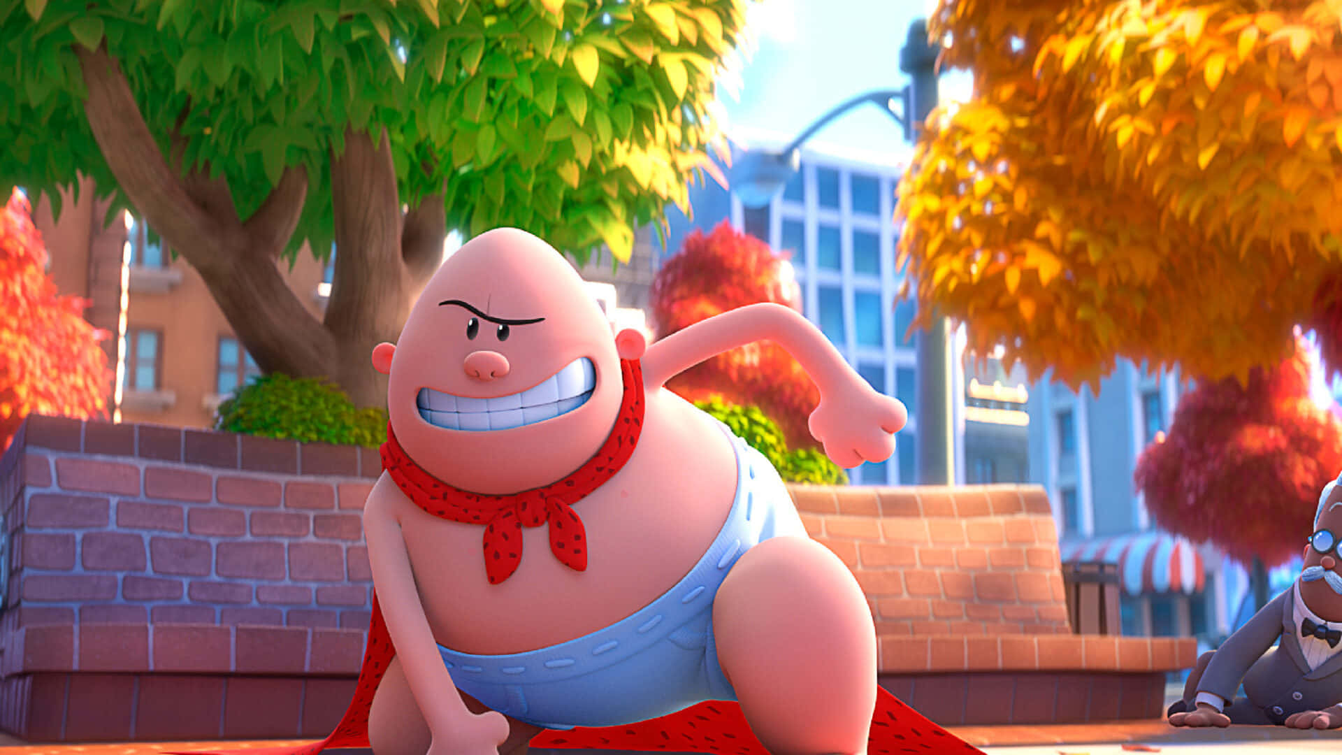 Ducking Pose Of Captain Underpants: The First Epic Movie Background