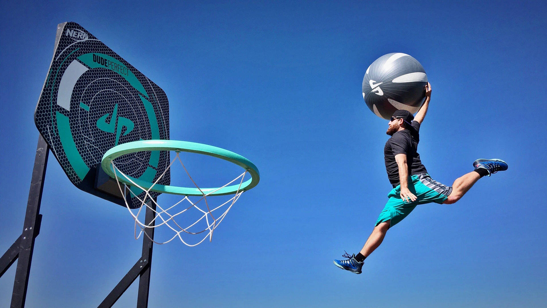 Dude Perfect Basketball Oversized Hoop Background