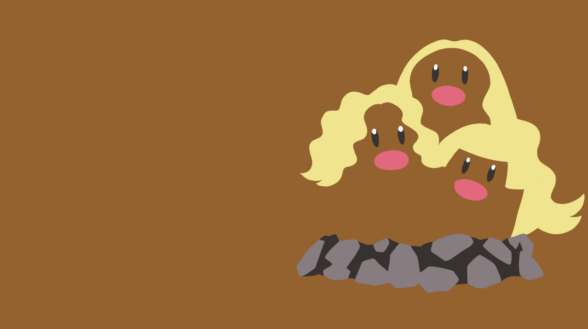 Dugtrio Diglett Alola Form Brown Background Background