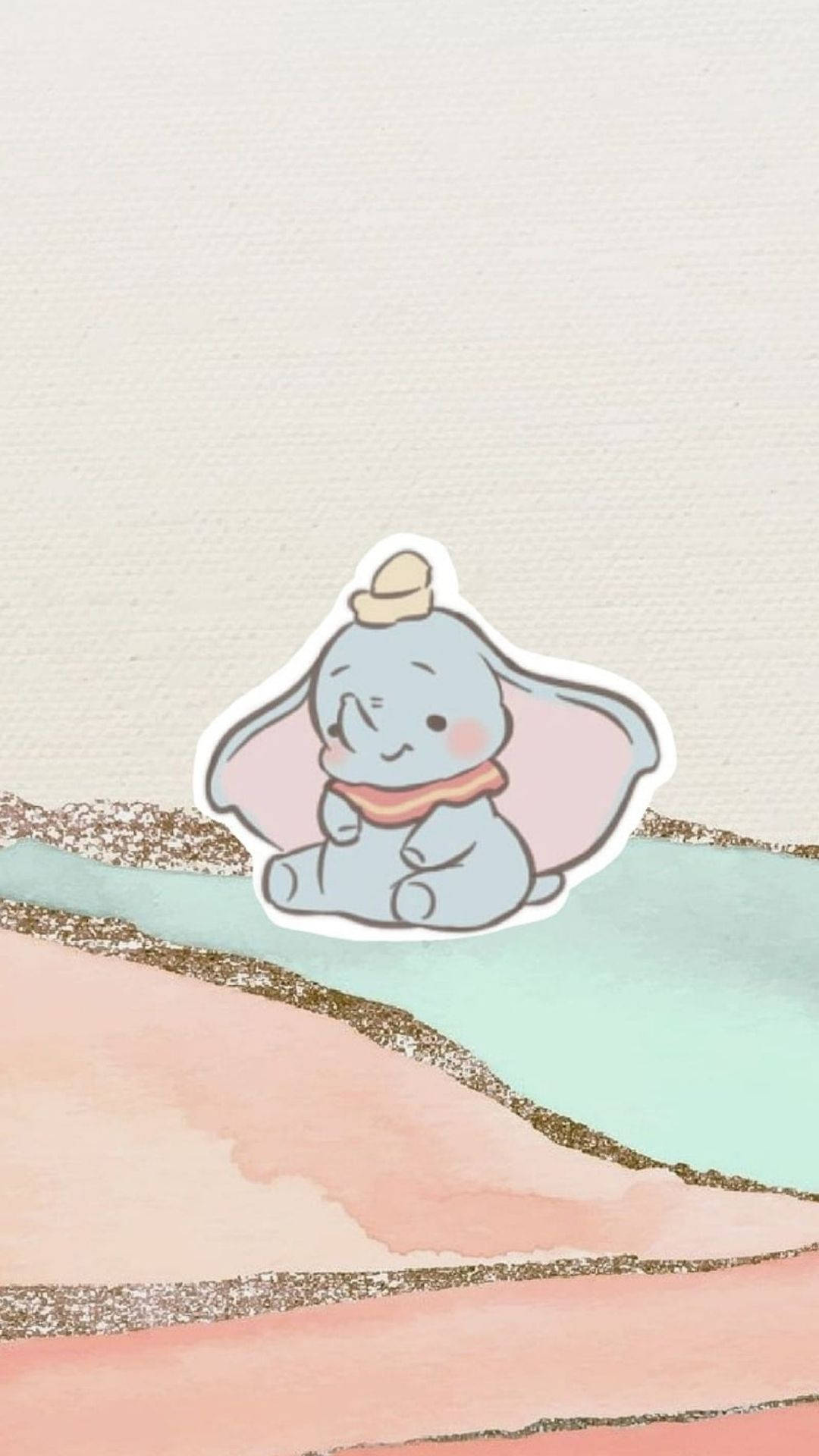 Dumbo In Pastel Background Background