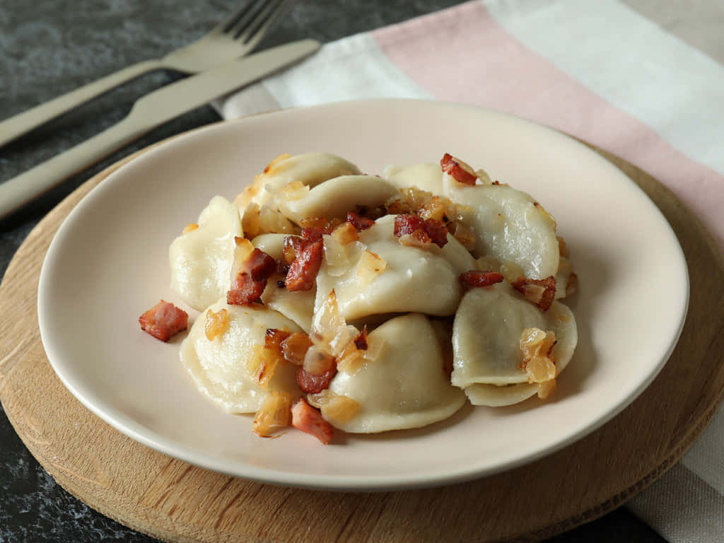 Dumplingswith Bacon Topping Background