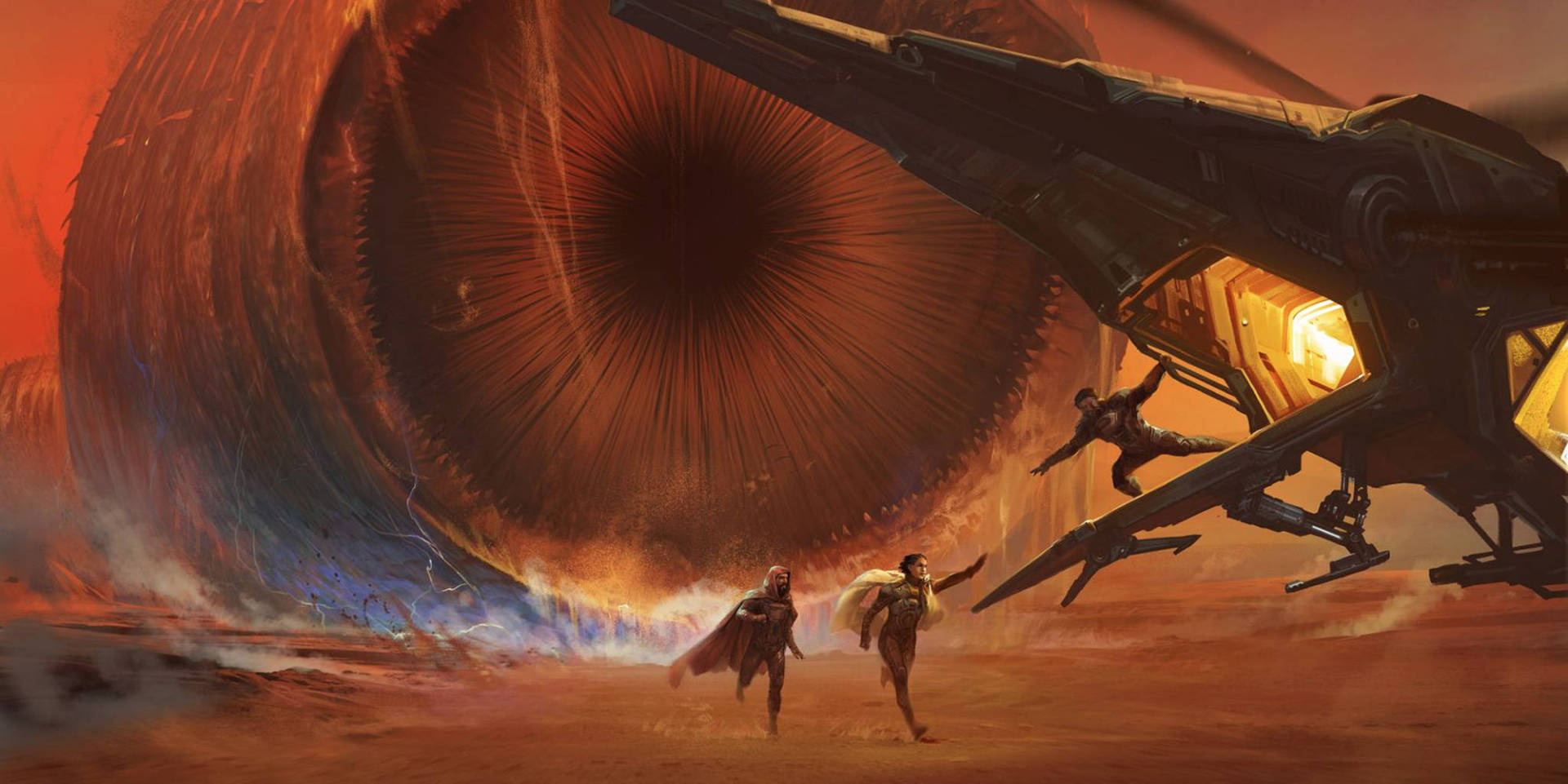 Dune Chasing Sandworm Background