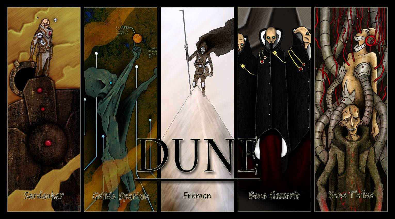 Dune Movie Cartoon Fan Art Background