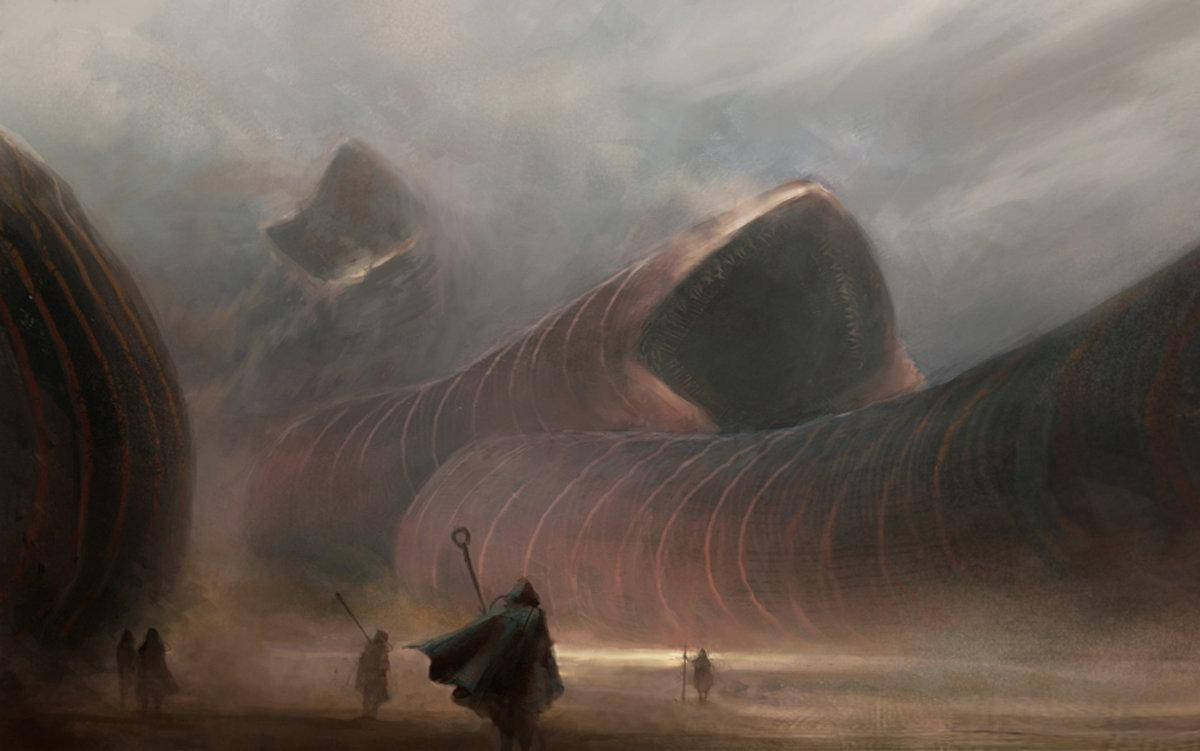 Dune Movie Enormous Monster Creature Background