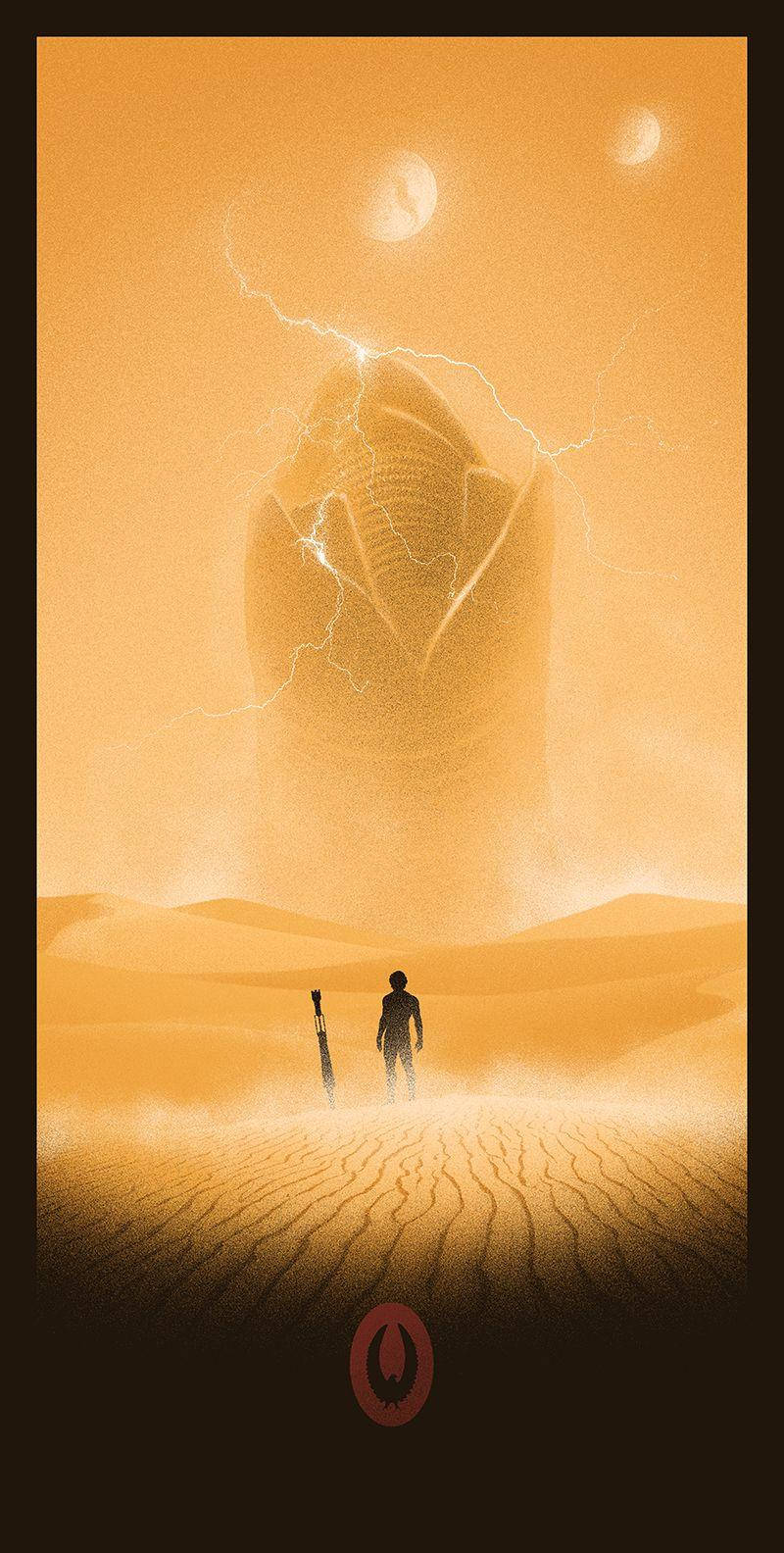 Dune Movie Framed Portrait Desert Monster Background