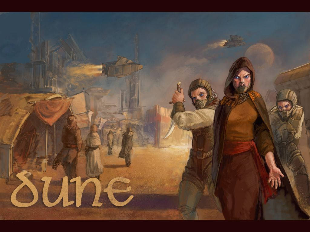 Dune Movie Inspired Cartoon Design Background