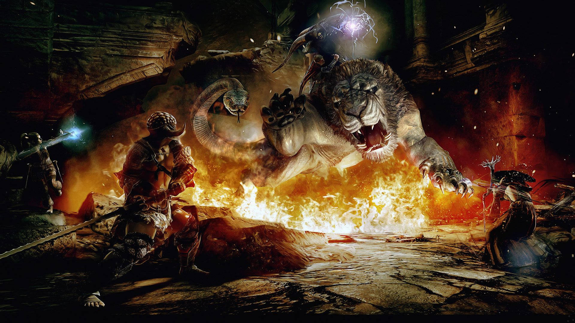 Dungeons And Dragons Beasts On Fire Background