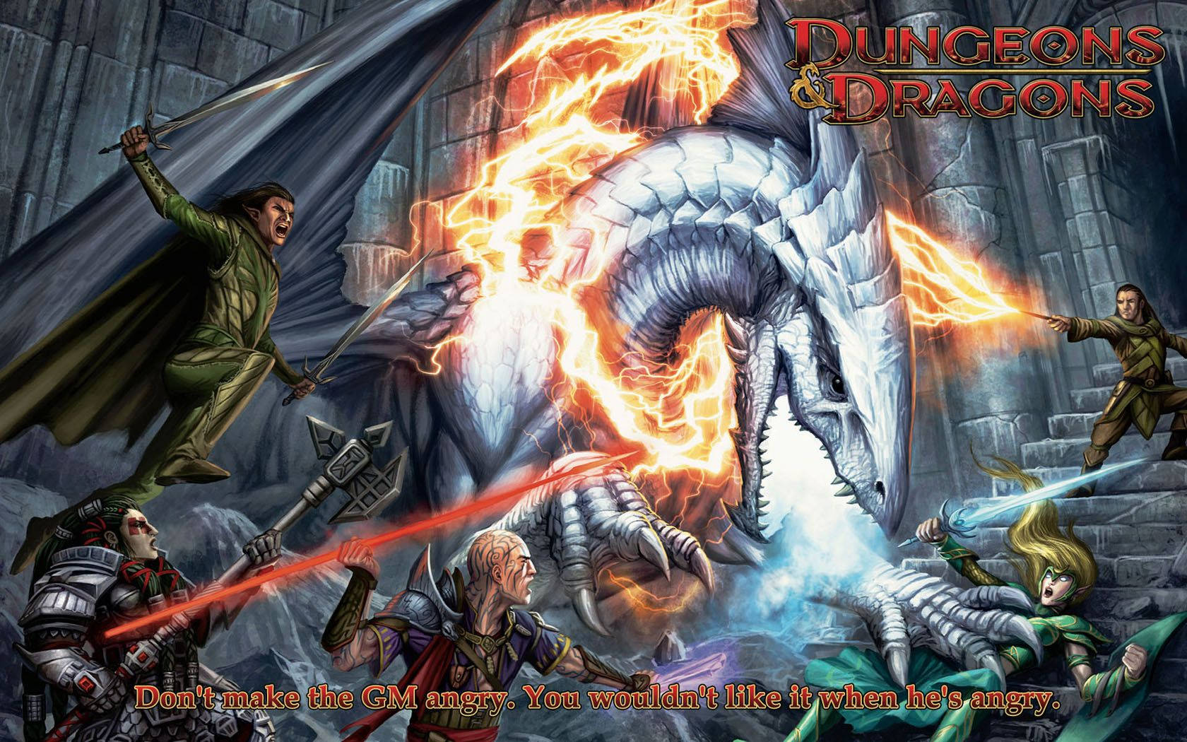 Dungeons And Dragons White Dragon Battle Background