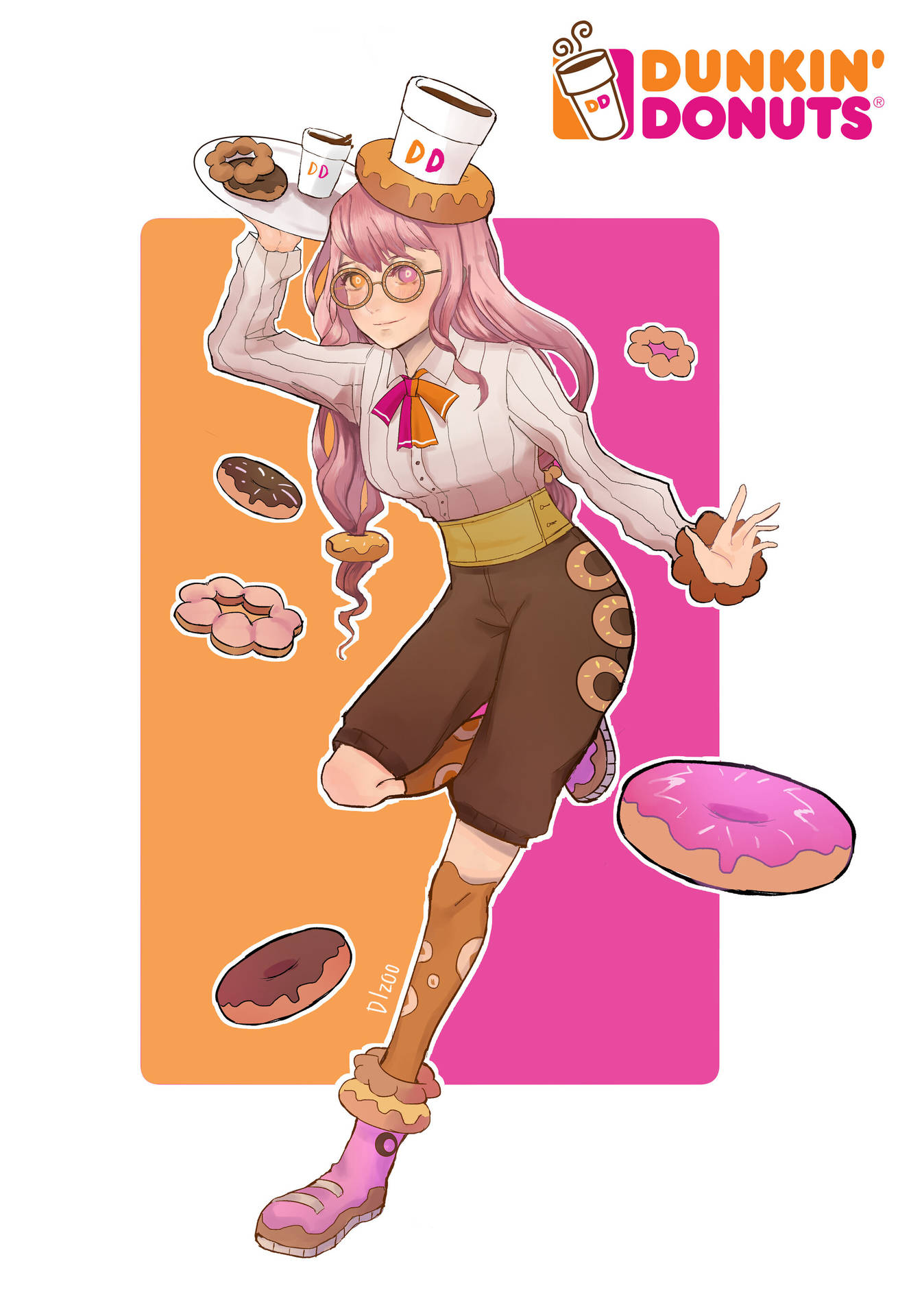 Dunkin Donuts Anime Art Background