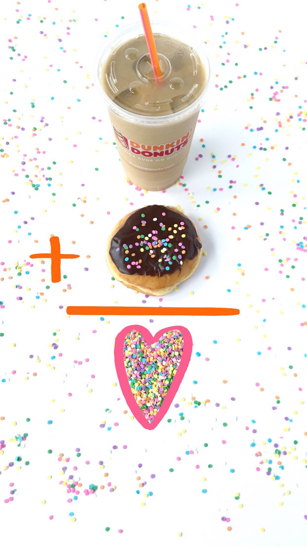 Dunkin Donuts Love In Sprinkles Background