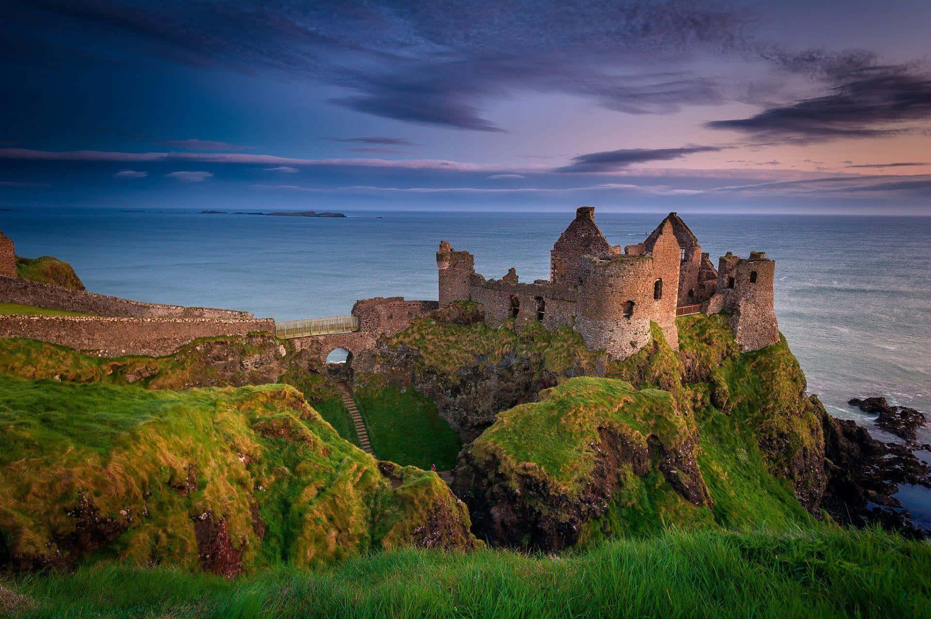 Dunluce Castle Ruin Northern Ireland Background