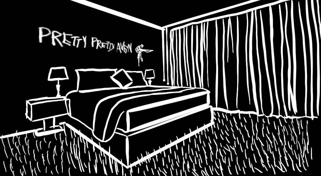 Duplicitous Graphic Black And White Bedroom