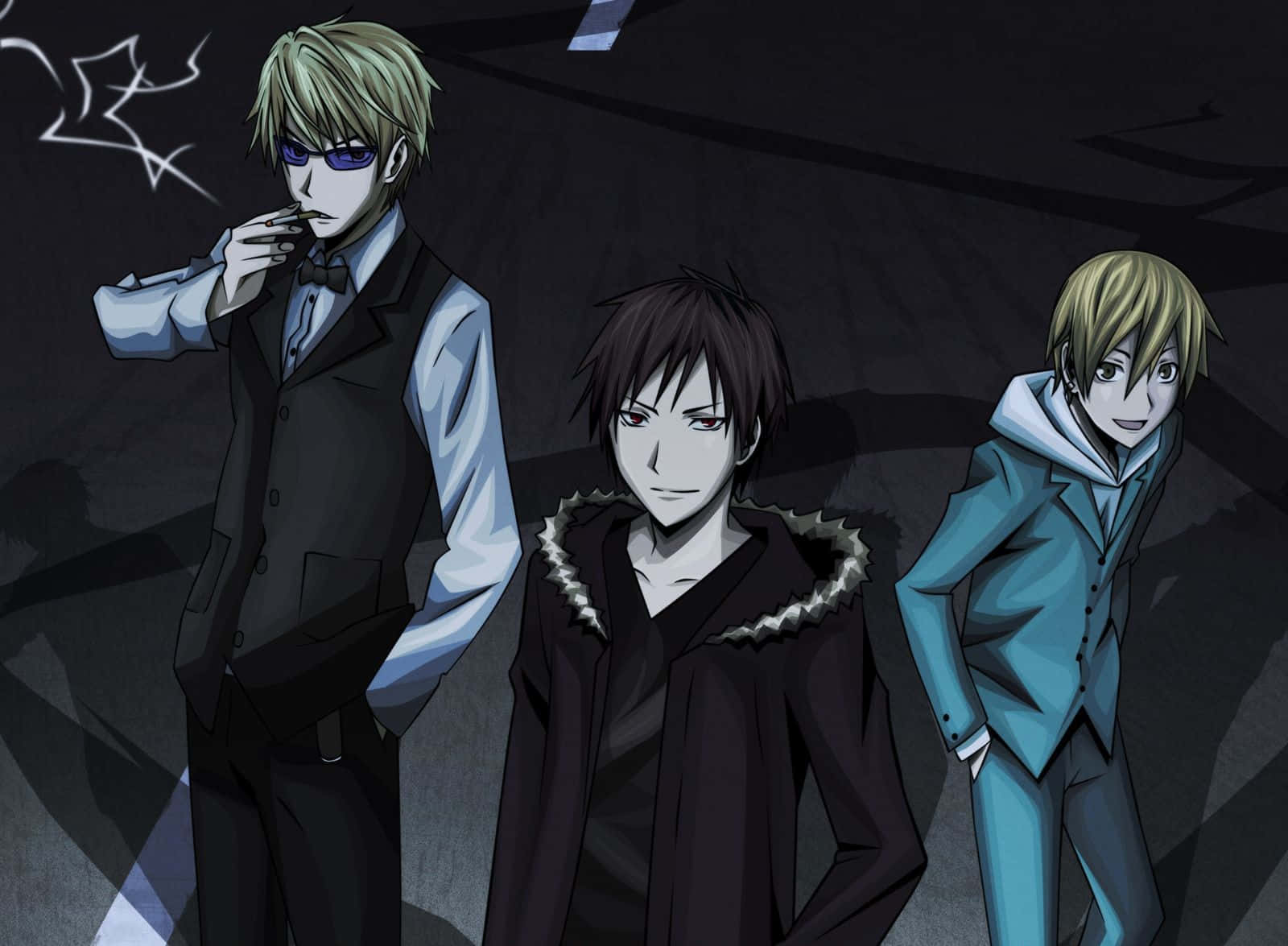 Durarara Anime Characters In The City Background