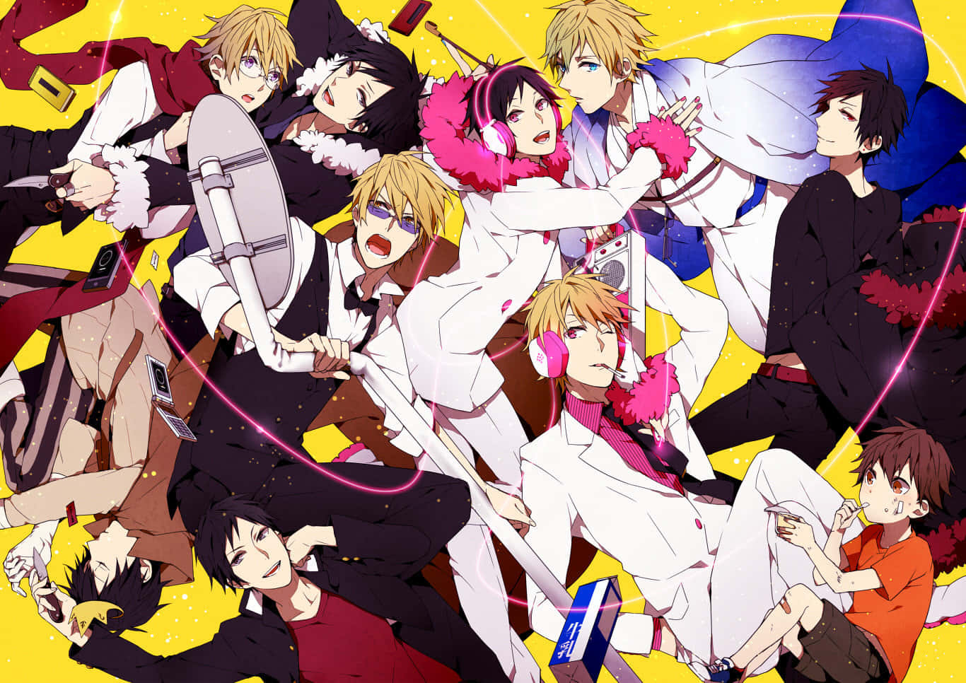 Durarara!! Main Characters In Vibrant City Scene