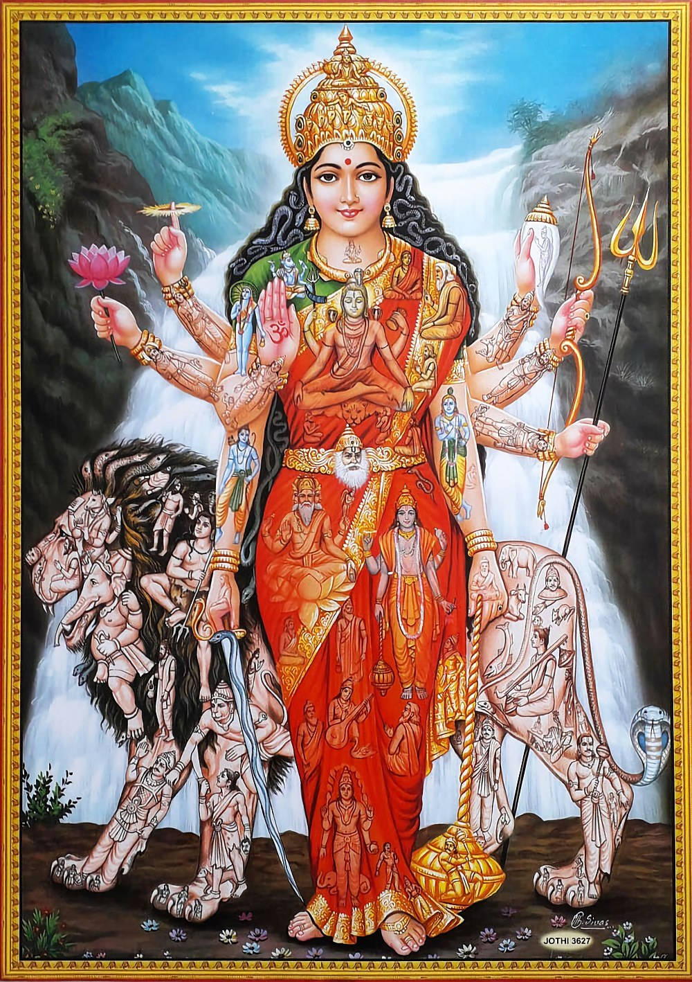 Durga Devi And Dawon With Other Hindu Gods