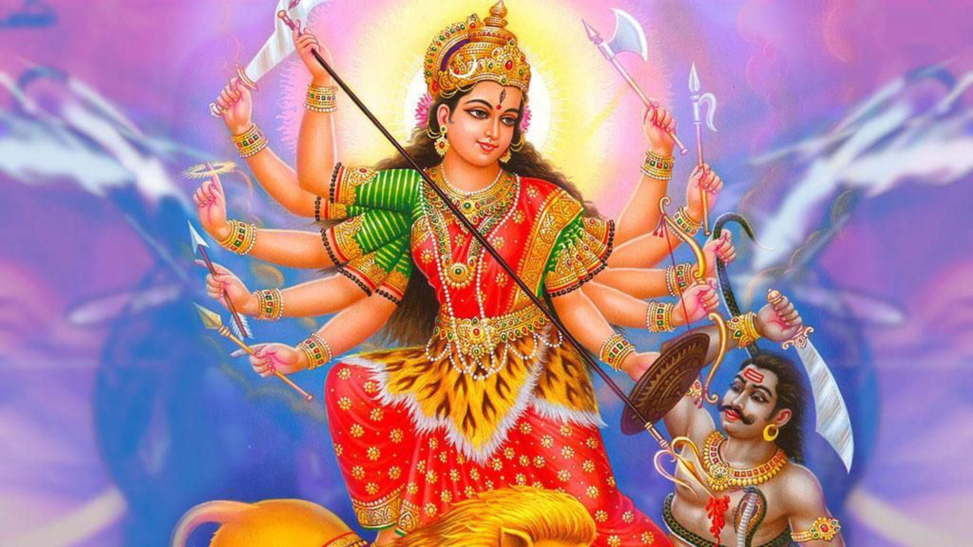 Durga Devi Slaying Mahishasura