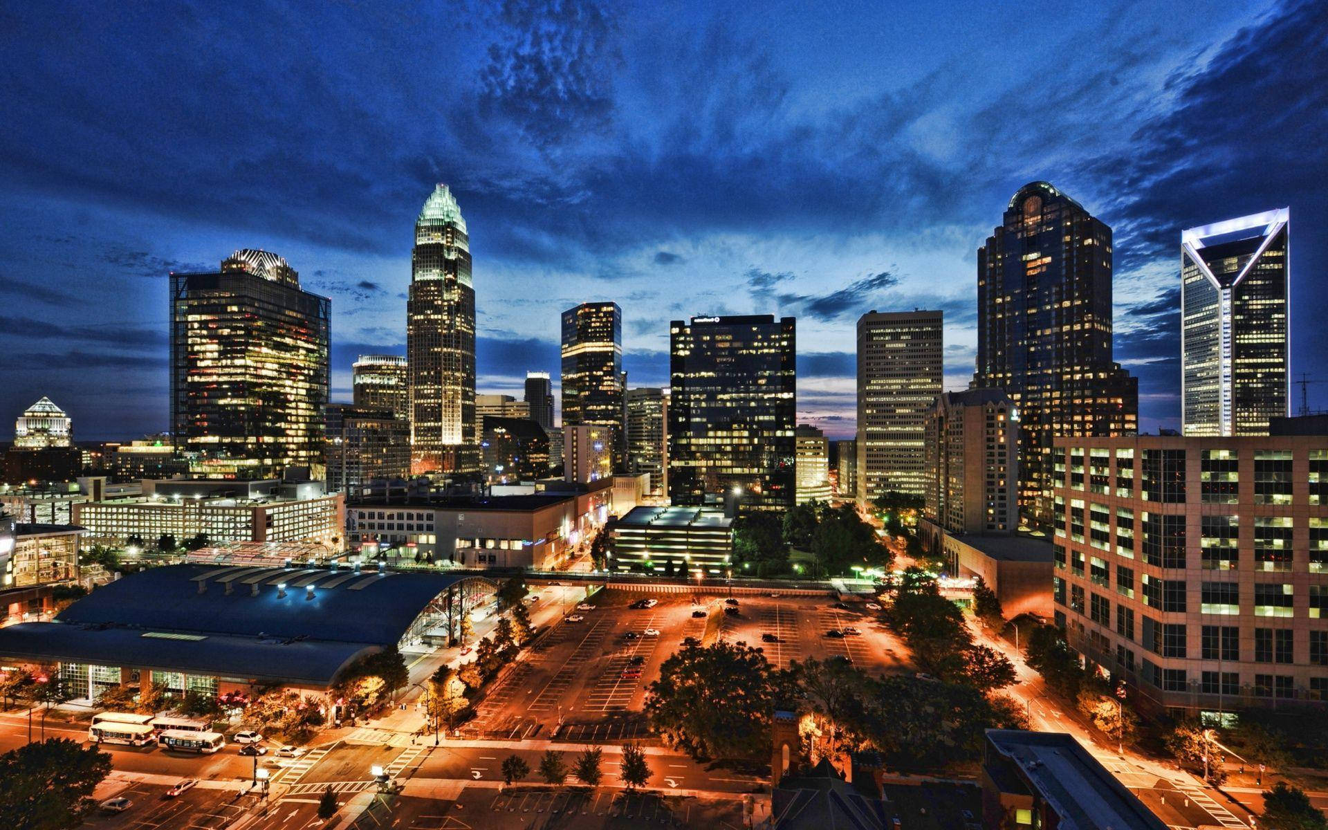 Durham's Cityscape At Night Background