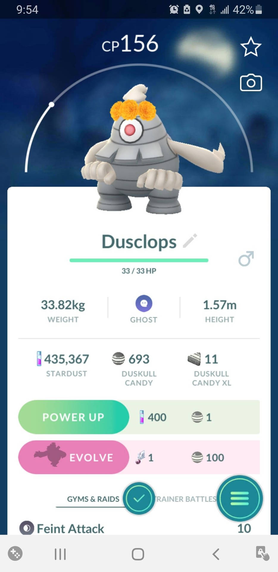 Dusclops Stats In Pokemon Go Background