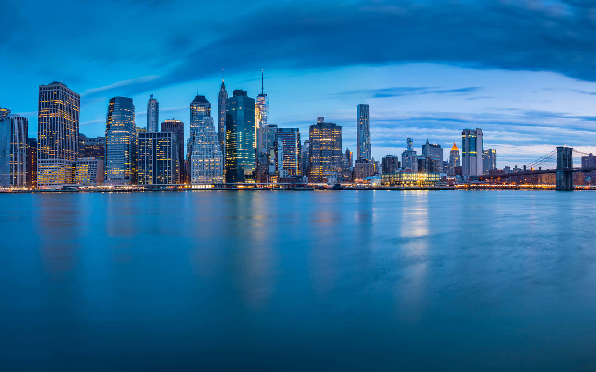 Dusk In New York City Landscape Background