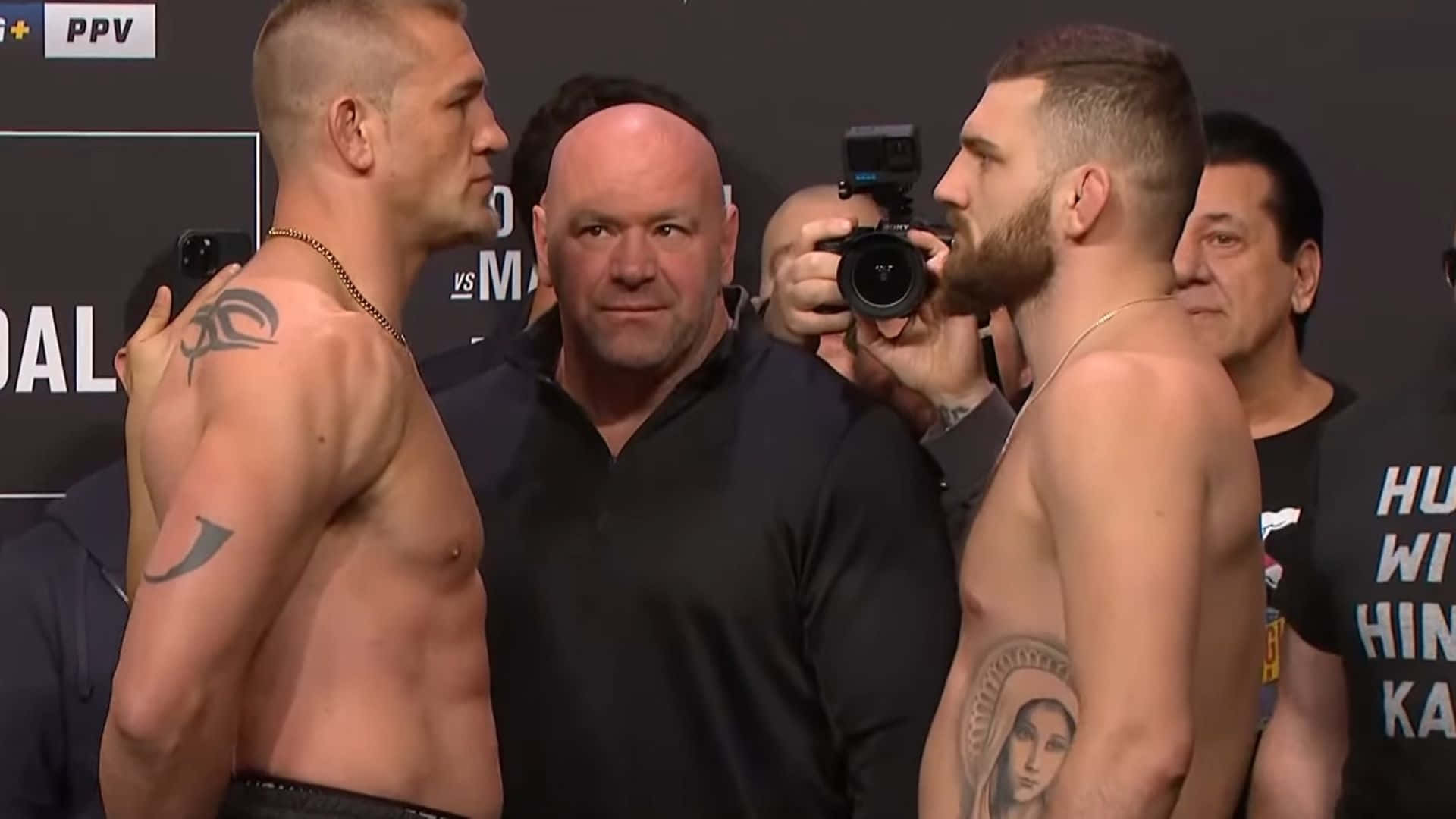 Dustin Jacoby Face-off With Michal Oleksiejczuk Background