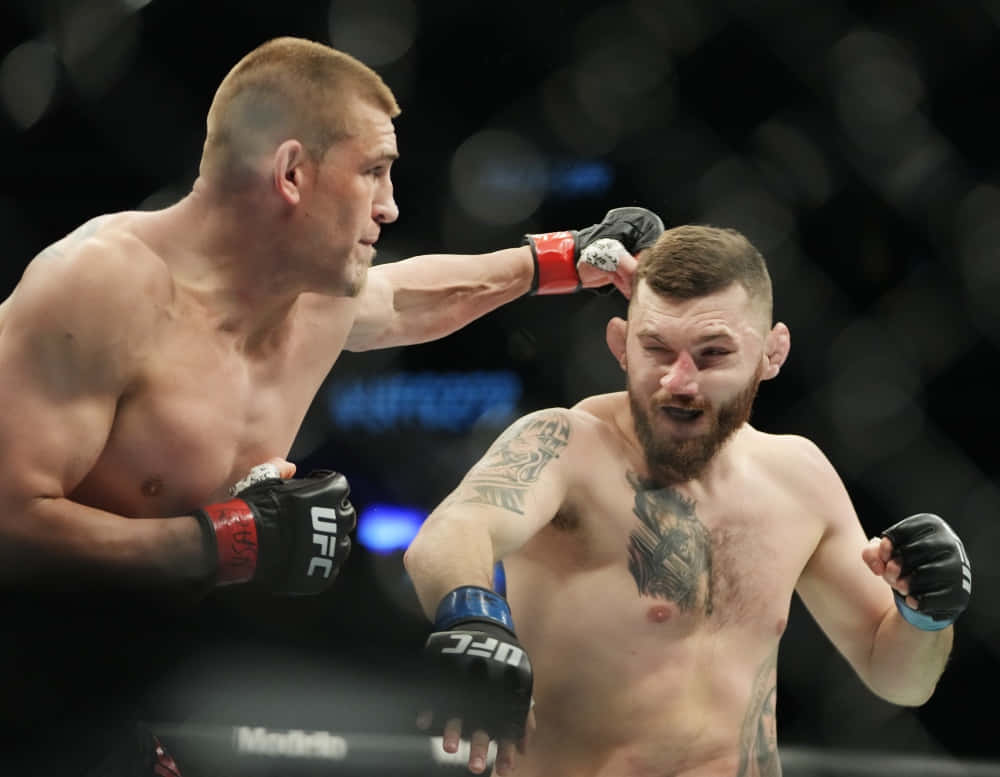 Dustin Jacoby Punching Michal Oleksiejczuk Background