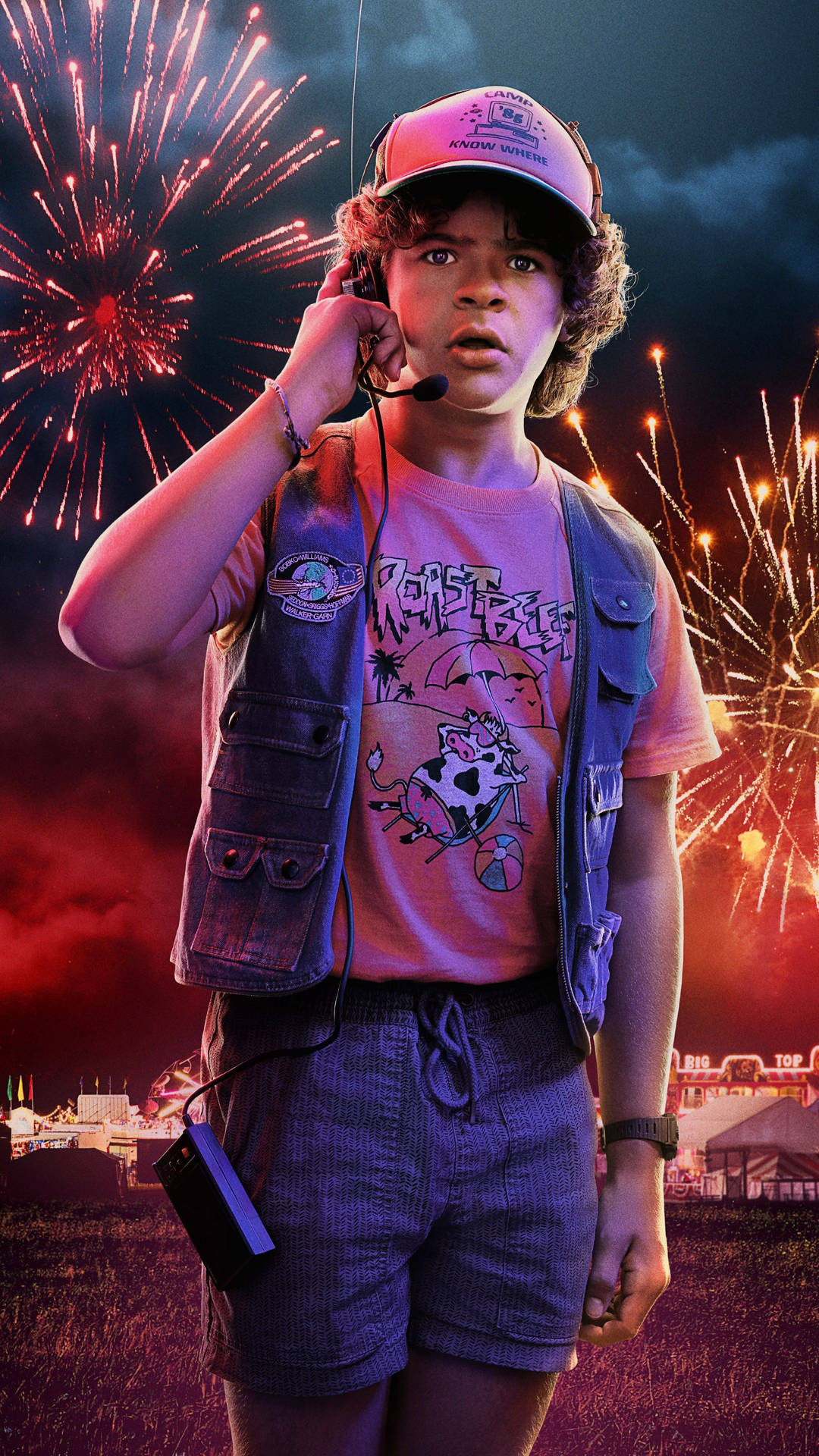 Dustin Pink Shirt Stranger Things Background