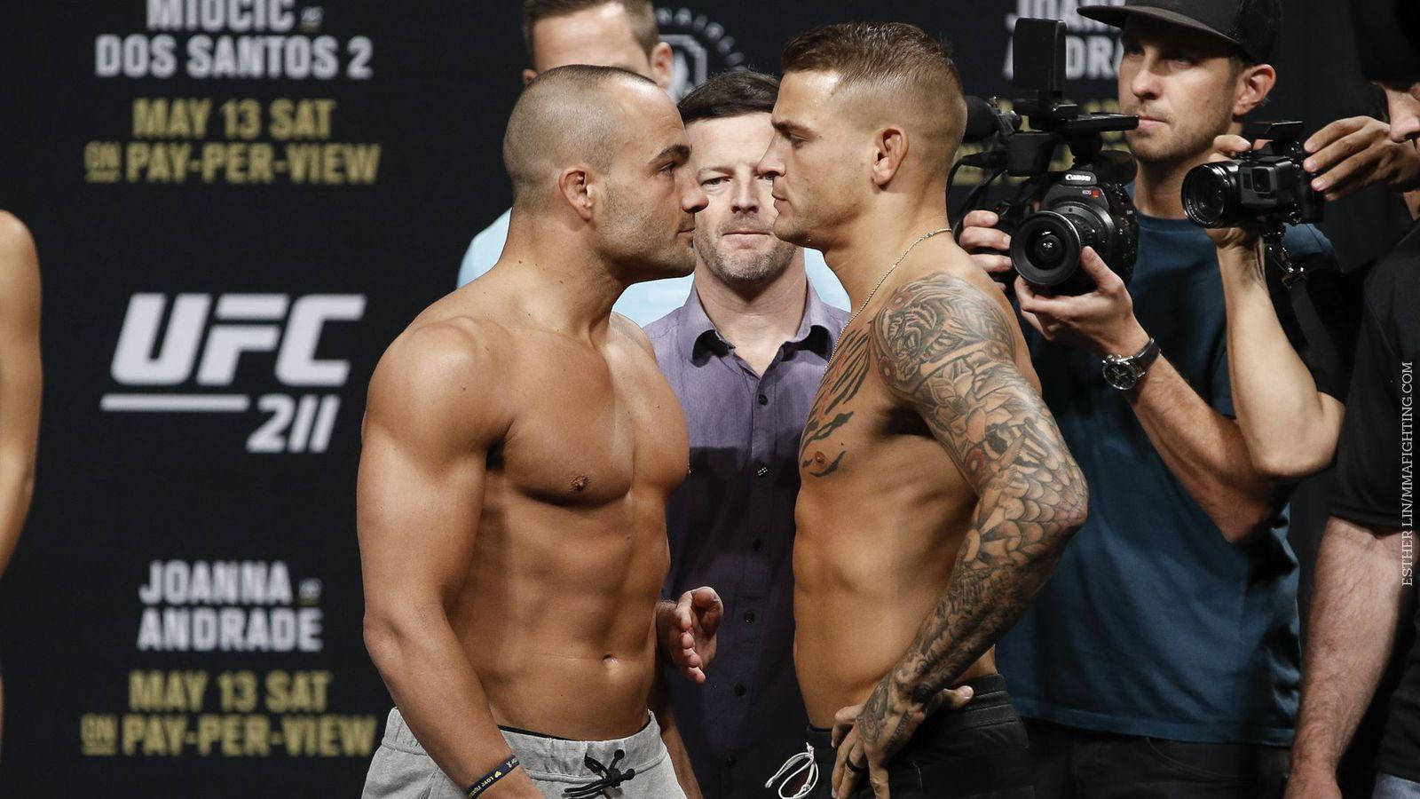 Dustin Poirier Eddie Alvarez Staring