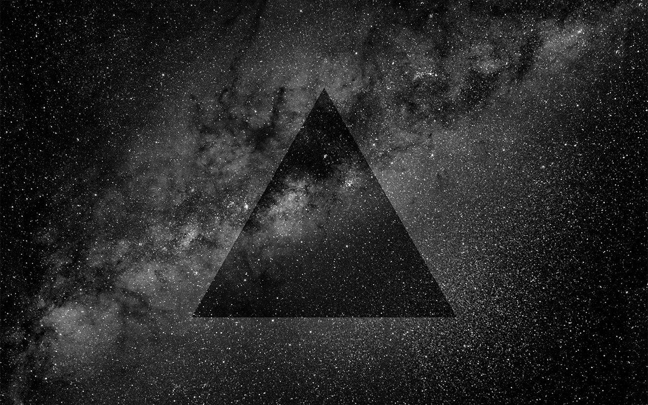 Dusty White On Black Pyramid Background