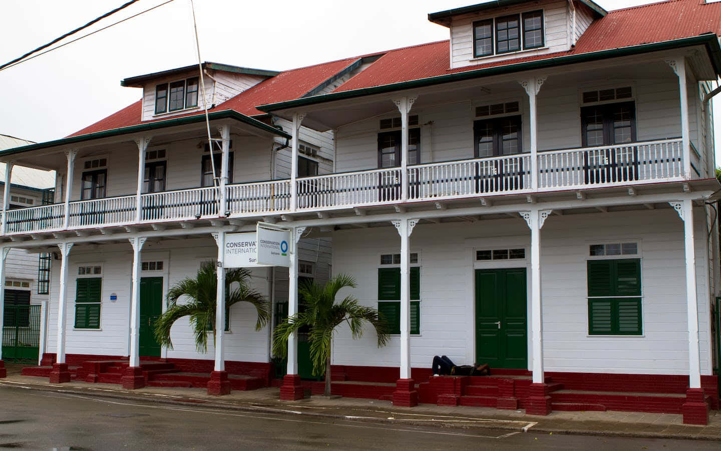 Dutch Colonial Architecture In Paramaribo Background