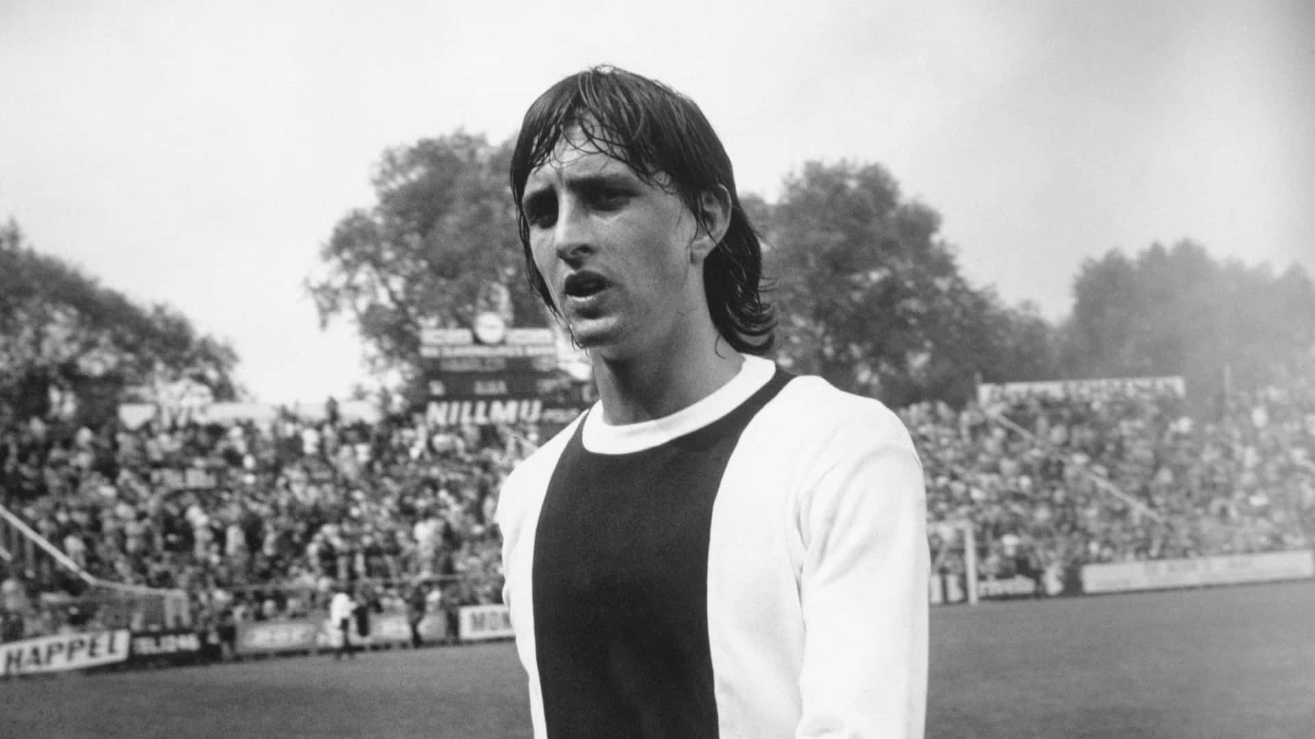 Dutch Footballer Johan Cruyff Black And Whtie