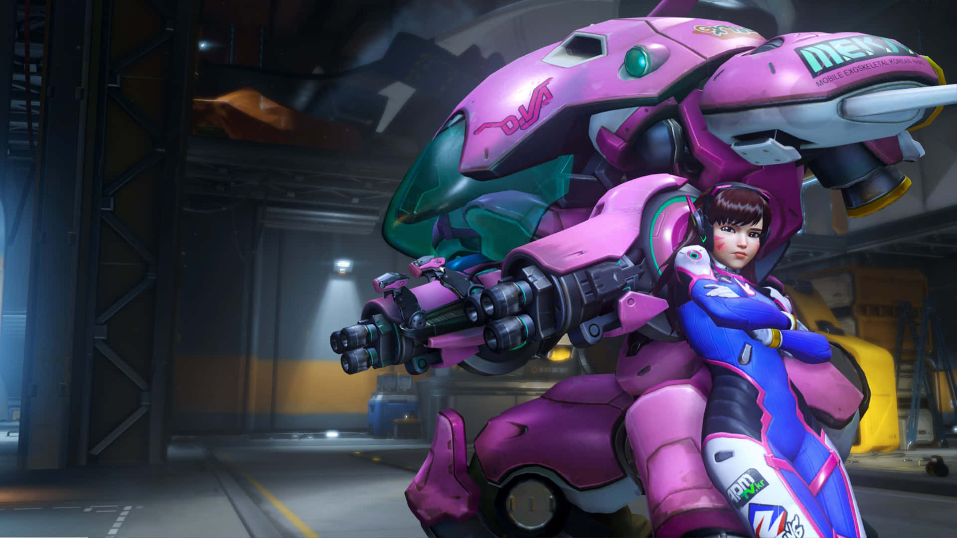 Dva Leaning On The Meka Robot Overwatch