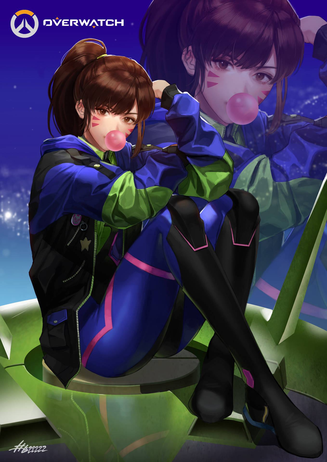 Dva With Bubble Gum Background